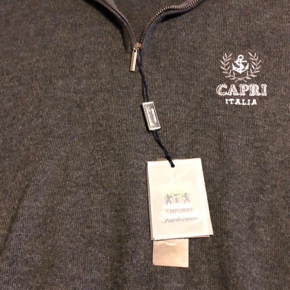 Emporio Sartoriale gray Capri zip sweater XL NWT - Picture 7 of 13